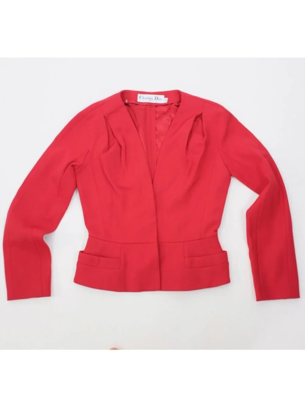 Christian Dior Paris 38 US 6 Bar Jacket red belted